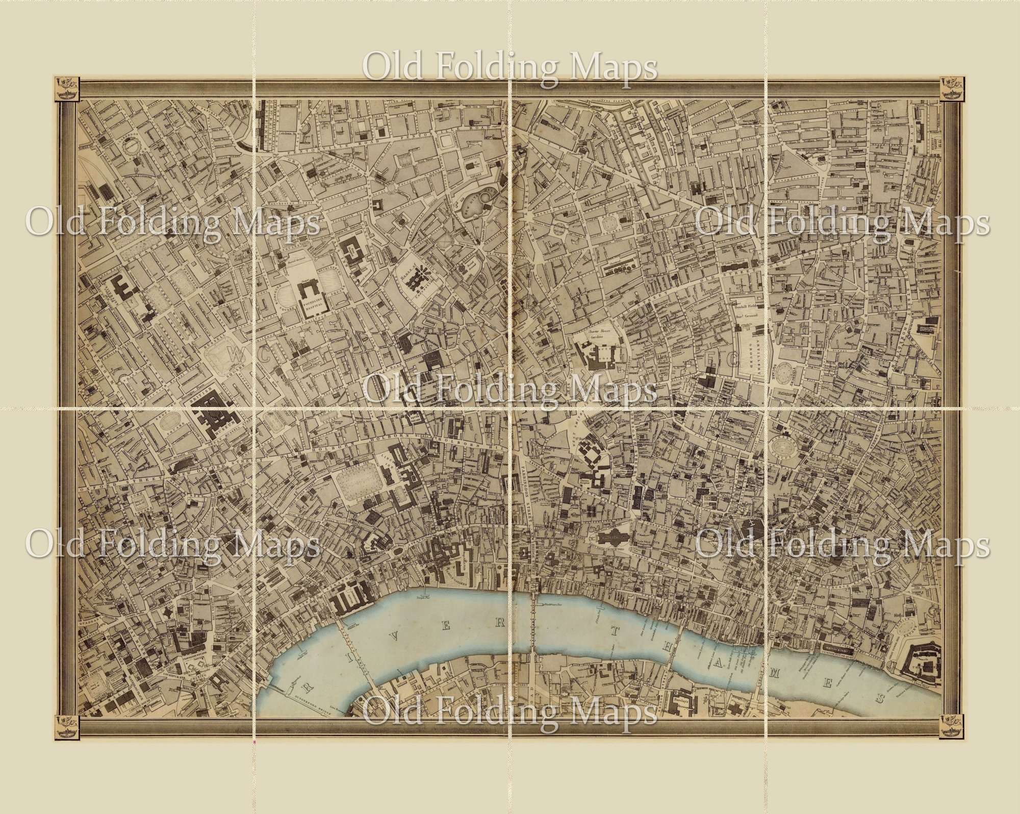 Old Map of London (Cassell's) Central circa 1863