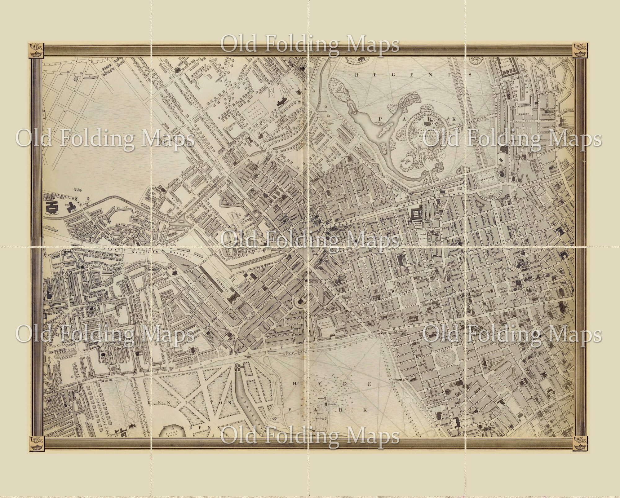 Old Map of London (Cassell's) West circa 1863