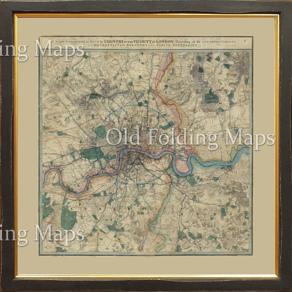 Old Map of London (All) Edmonton - Plumstead - Beckenham - Chiswick circa 1847