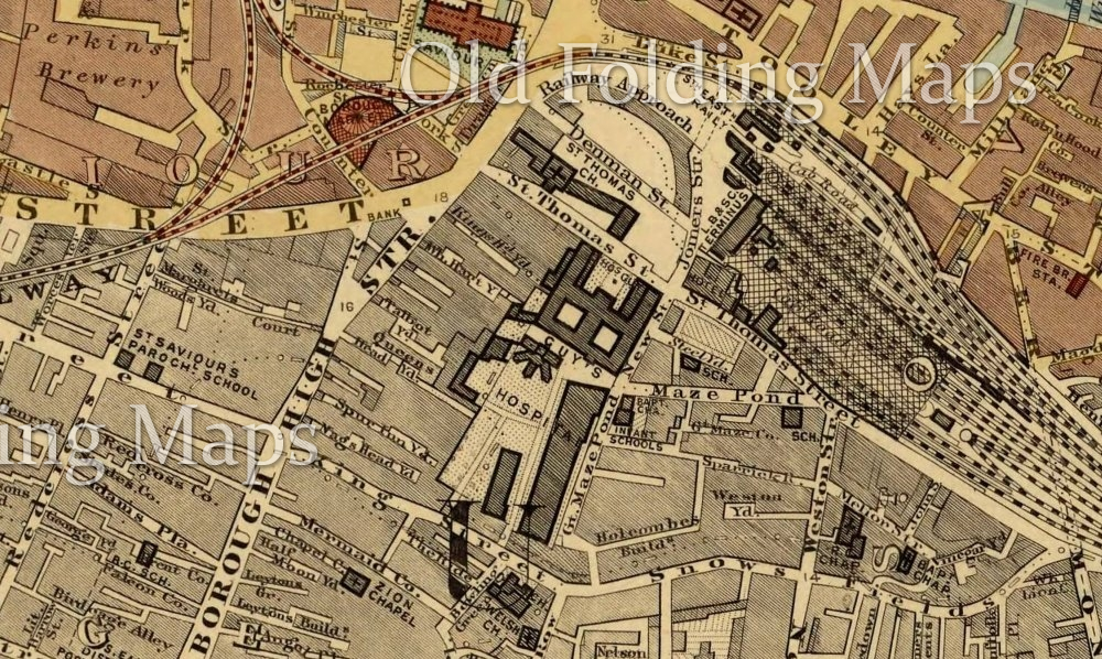 A Map of London Bridge & Borough High Street circa 1877