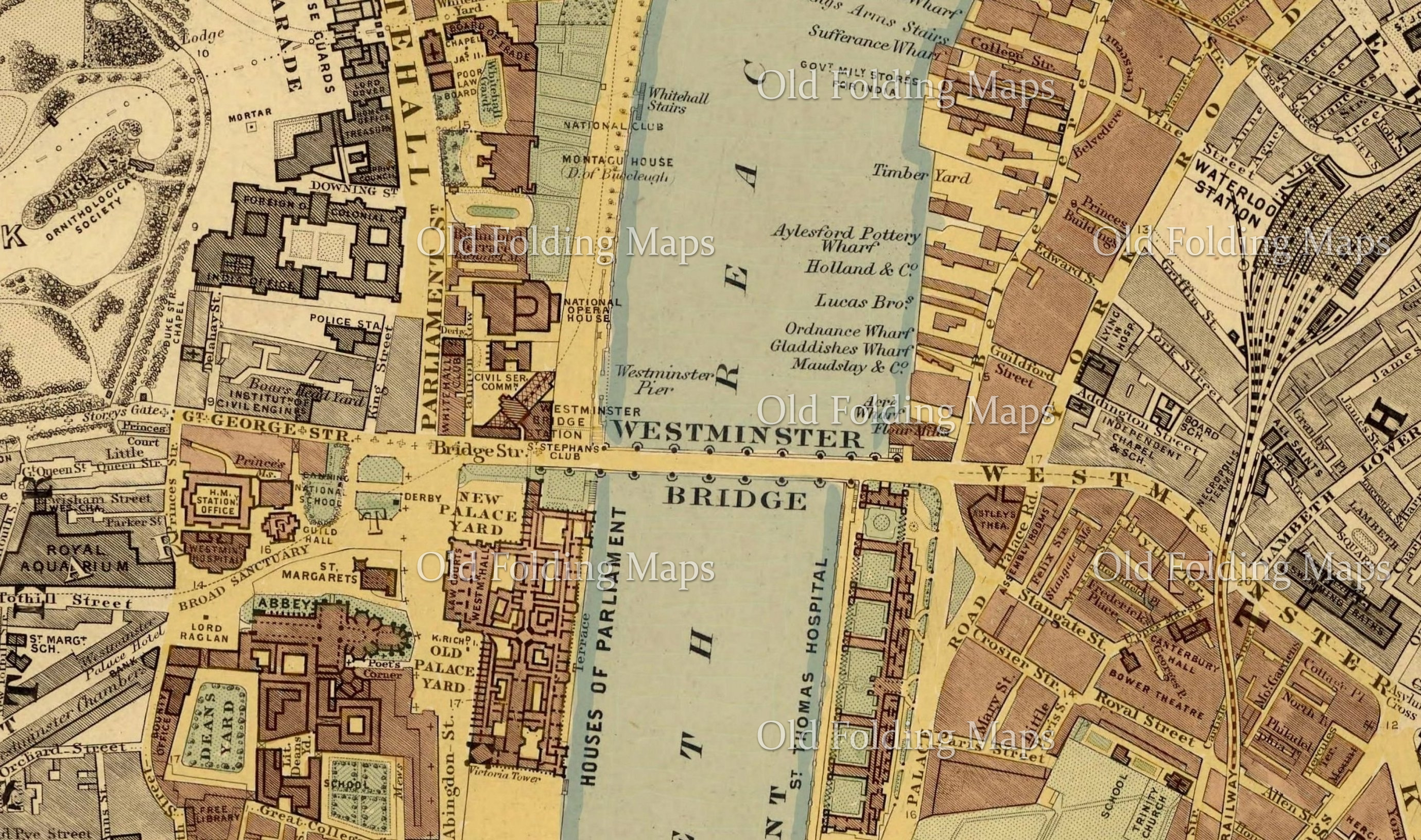 A Map of Westminster, Oxford Street, May Fair, & Green Park circa 1877