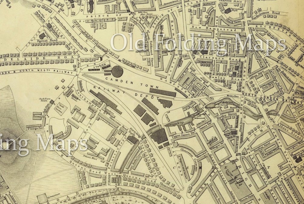 Old Map of London (Cassell's) North West circa 1863