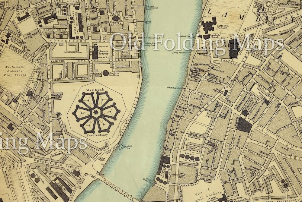 Old Map of London (Cassell's) South circa 1863