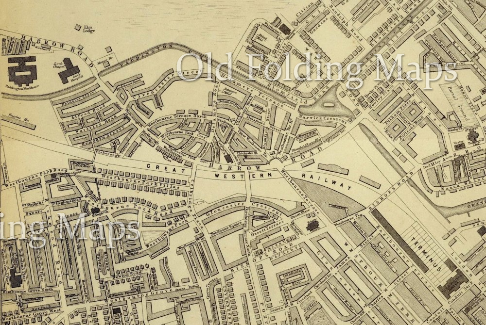 Old Map of London (Cassell's) West circa 1863