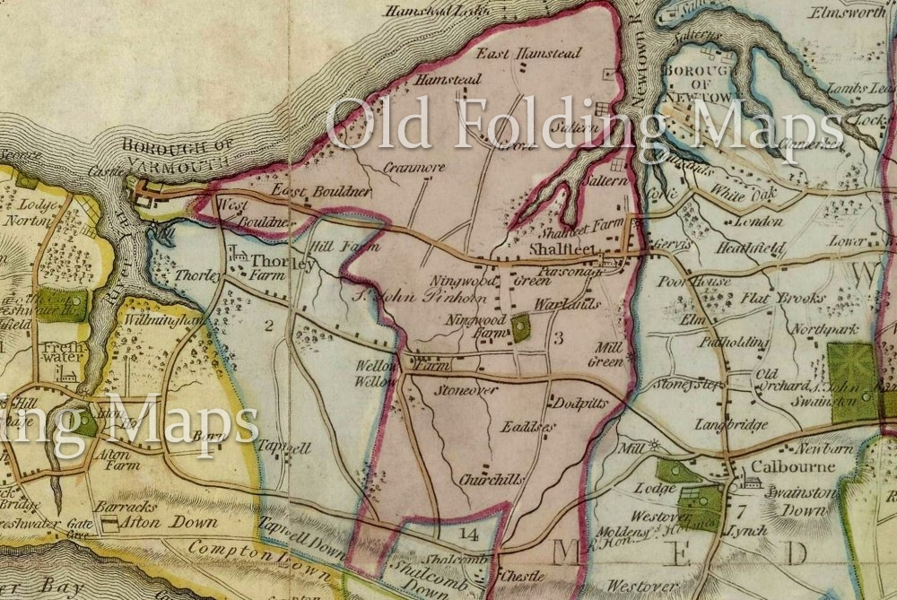 Old Map of the Isle of Wight circa 1807