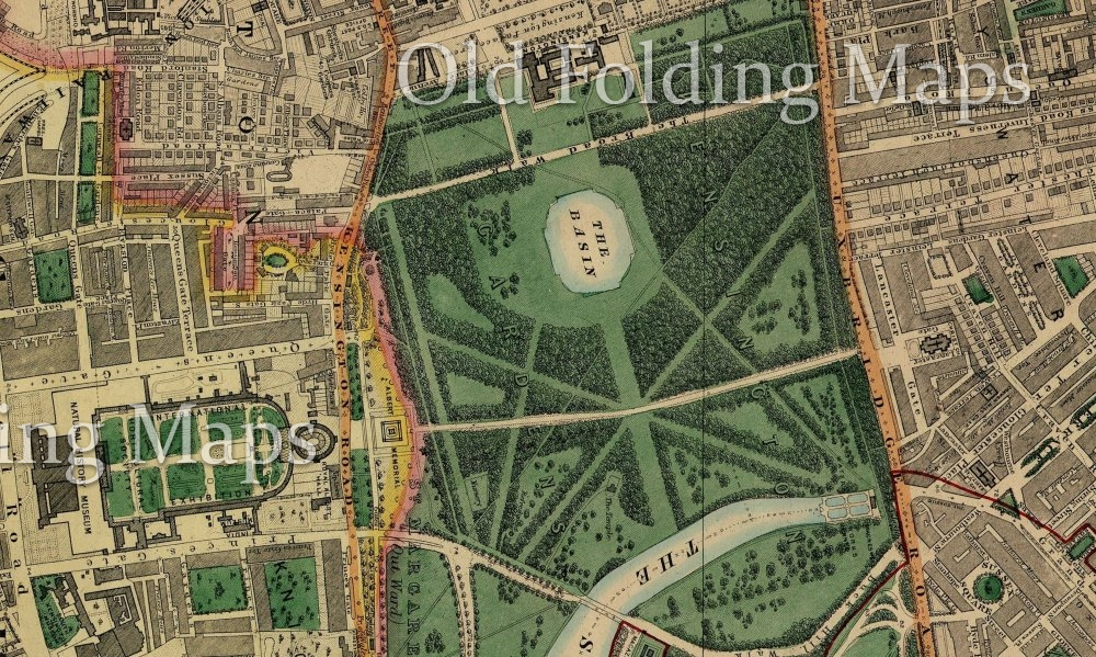 Old Map of Victorian London Shepherds Bush - Bayswater - Kilburn - Chelsea  circa 1878