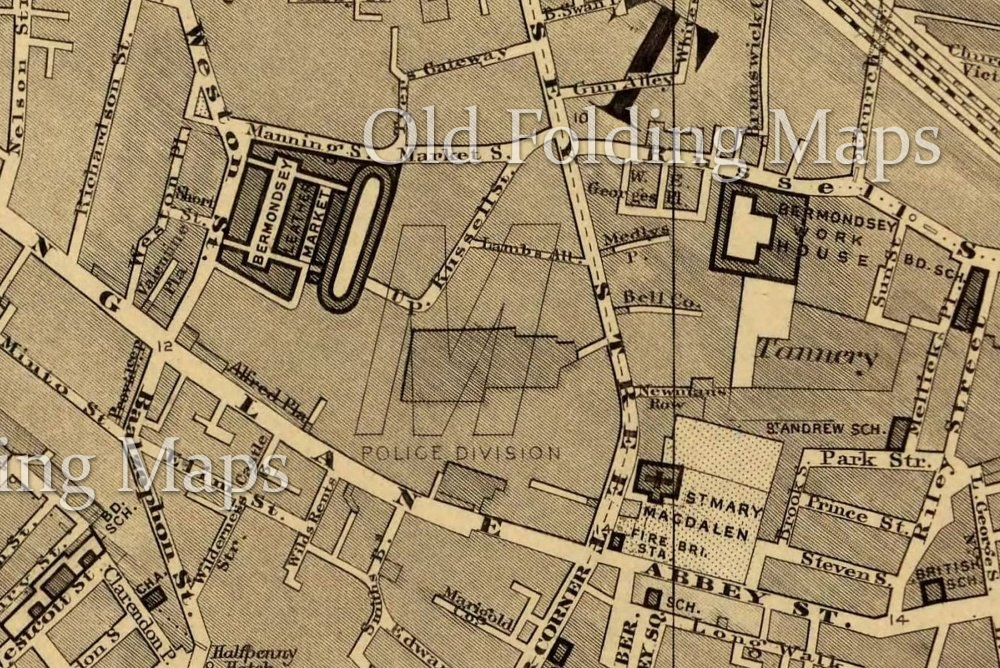 A Map of London Bridge & Borough High Street circa 1877