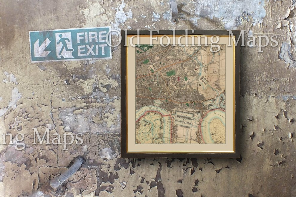Old Map of Victorian London Limehouse - Canning Town - Bow - West India Docks circa 1878
