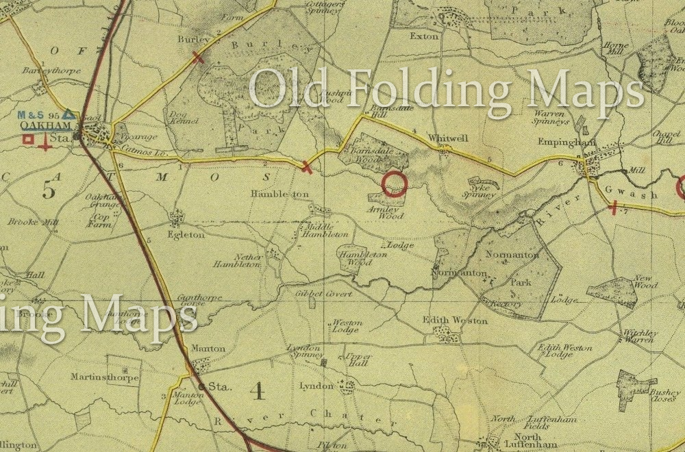 Antique County Map of Rutland circa 1884